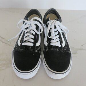 Vans off the wall unisex black and white shoes size us men 7, us women 8.5